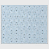 青いかわいらし白のクリスマスダマスコギフトラップ ラッピングペーパー (フラット)