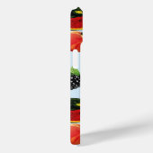 青いかわいらし背景に果実の模様 Case-Mate iPhoneケース (裏面 / 右)