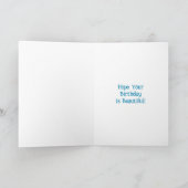 青いかわいらし蝶の女性誕生日 カード (内部)