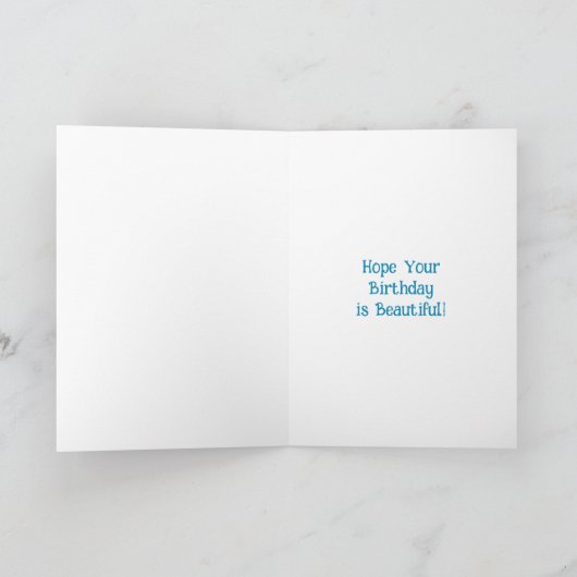 青いかわいらし蝶の女性誕生日 カード (内部)