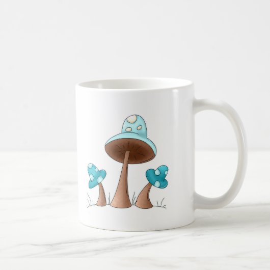 青いきのこ コーヒーマグカップ (右)