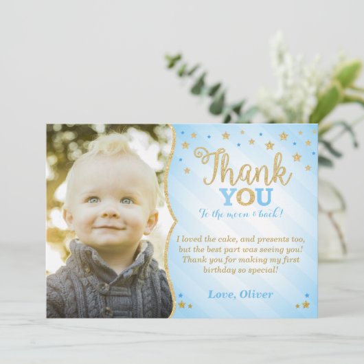 青いきらめきのきらめき少し星のサンキューカード サンキューカード (スタンド正面)