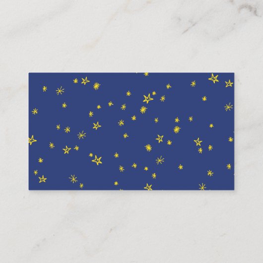 青いきらめき少し星のベビーシャワーのおむつのラッフル エンクロージャーカード (裏面)