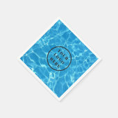 青いきらめくスイミングプールの水あなたのロゴを追加 スタンダードカクテルナプキン (角)