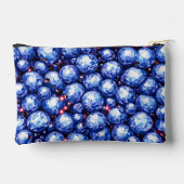 青いきらめく宝石パターン アクセサリーポーチ (裏面)