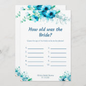 青いくつ新婦ブライダルシャワーゲームカード 招待状 (正面/裏面)