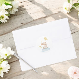 青いくらかのバニーイエロースターバルーン ラウンドシール