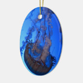 青いくらげのクリスマスのオーナメント セラミックオーナメント (左)