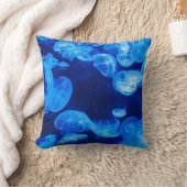 青いくらげ クッション (ブランケット)