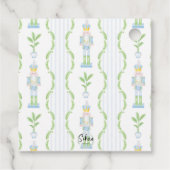 青いくるみ割り車のChinoiserieクリスマスギフトタグ フェイバータグ (裏面)