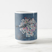 青いここのタイルのマグmahのjonggのジョーカー コーヒーマグカップ (中央)