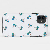 青いさくらんぼパターン Case-Mate iPhoneケース (裏面(横))