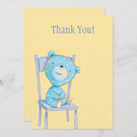 青いさらさくまは感謝していしています サンキューカード (正面/裏面)