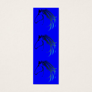 青いしおりの陰の馬頭部のロゴ