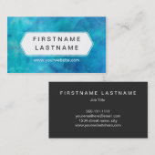 青いしぶき-モダンな水色 名刺 (正面/裏面)