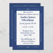 青いすべての行事のパーティーのシンプルで上品な青 招待状 (正面/裏面)