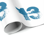 青いだれでものための第13誕生日白で ラッピングペーパー (ロールコーナー)