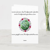 青いつぼのハッピーバースデーカードの黄色いシャクヤク カード (裏面)