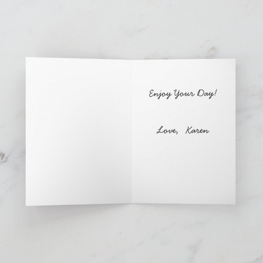 青いつぼのハッピーバースデーカードの黄色いシャクヤク カード (内部)