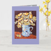 青いつぼカード カード (黄色い花)