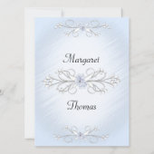 青いつる植物結婚式招待状 招待状 (裏面)