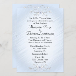 青いつる植物結婚式招待状 招待状