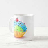 青いてんとう虫のカップケーキのマグ コーヒーマグカップ (正面左)