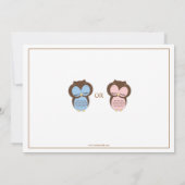 青いですかピンクのコキンメフクロウのベビーの性はパーティーを明らかにします 招待状 (裏面)