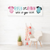 青いですかピンクのベビーの性はパーティーのシャワーを明らかにします 横断幕 (インサイチュ)