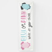 青いですかピンクのベビーの性はパーティーのシャワーを明らかにします 横断幕 (縦)