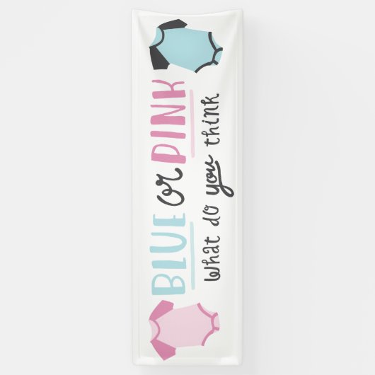 青いですかピンクのベビーの性はパーティーのシャワーを明らかにします 横断幕 (縦)