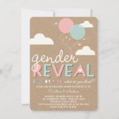 青いですかピンクのベビーの性はパーティーの招待を明らかにします 招待状 (正面)