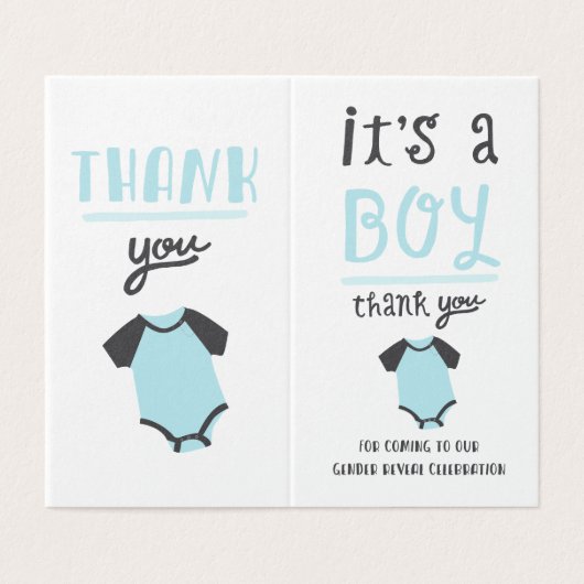 青いですかピンクのベビーの性は感謝していしています|の青明らかにします 名刺 (外部フラット)