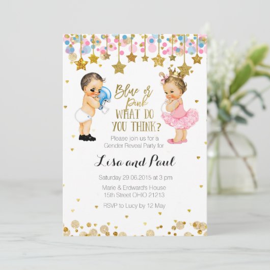 青いですかピンクの性は招待を明らかにします 招待状 (スタンド正面)