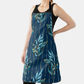 青いと葉ストライプ エプロン (インサイチュ)