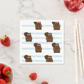 青いにビーバーストライプ スタンダードカクテルナプキン (インサイチュ)