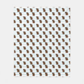 青いにビーバーストライプ フリースブランケット (正面)