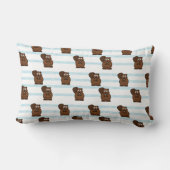 青いにビーバーストライプ ランバークッション (裏面)