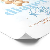 青いぬいぐるみバルーンおむつラッフル ポスター (角)