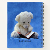 青いぬいぐるみ読動物、ZKOAへのテディベア時間 ノートブック (裏面)