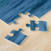 青いぬれた太平洋の大きい波の壊れ目 ジグソーパズル (側面)