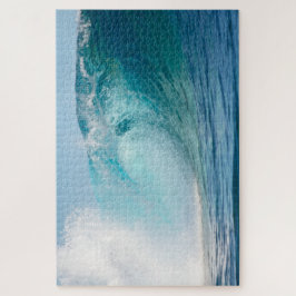 青いぬれた太平洋の大きい波の壊れ目 ジグソーパズル