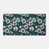 青いの白いヘ葉ルボア デスクマット (正面)