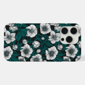 青いの白いヘ葉ルボア iPhoneケース (裏面横)