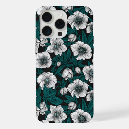 青いの白いヘ葉ルボア iPhoneケース (裏面)