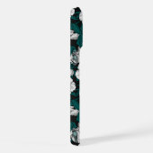 青いの白いヘ葉ルボア iPhoneケース (右側面)