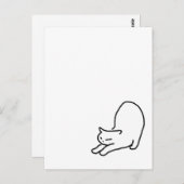 青いはがきに猫のドールを伸ばす ポストカード (正面/裏面)