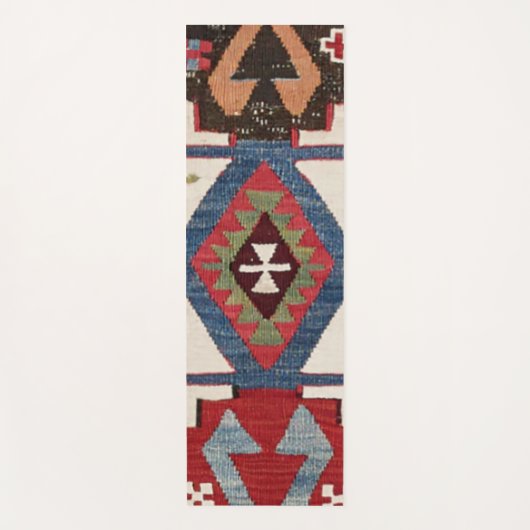 青いひし形矢印こんや// 19世紀 ヨガマット (正面)