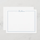 青いひ縁どな形のノートカード ノートカード (正面/裏面)