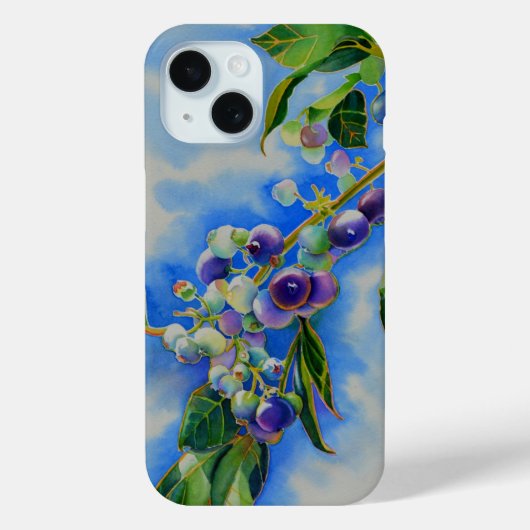 青いぶどうの水彩画 Case-Mate iPhoneケース (裏面)